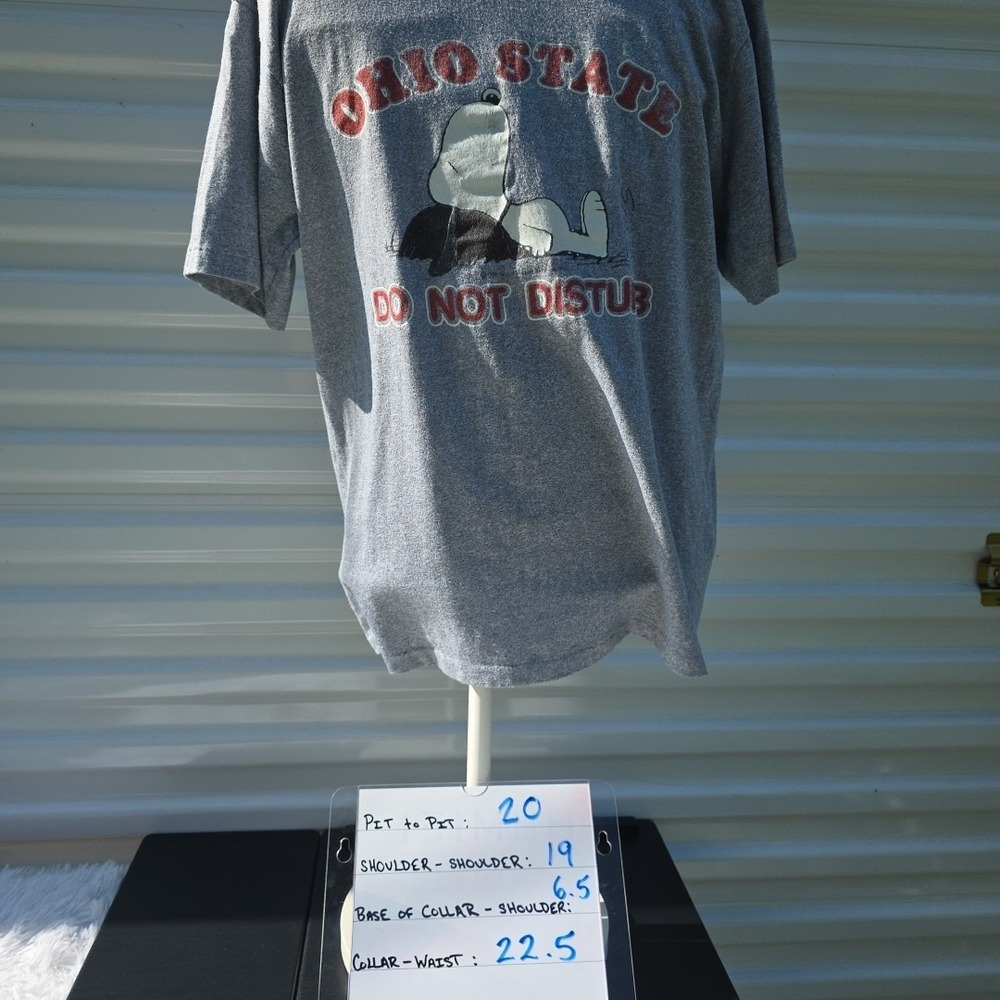 VTG Ohio State Do Not Disturb Snoopy T Shirt 1958 Peanuts Made In The USA Hippi - Picture 3 of 13